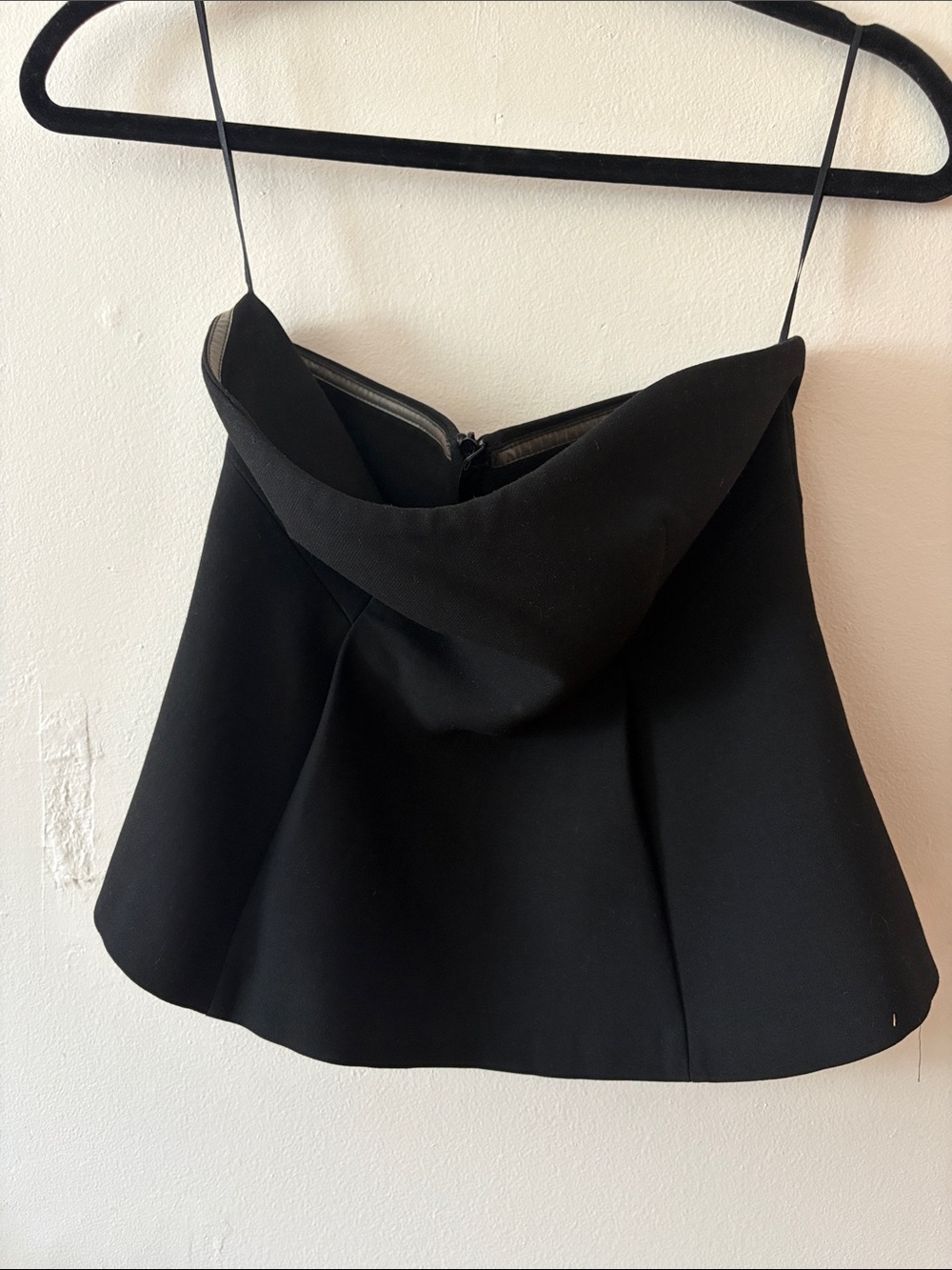 Zara Black A-Line Draped Cowl Neck Top